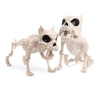 JOYIN 2 pezzi 40,6 cm Halloween scheletro cane decorazione animale cucciolo ossa di plastica con articolazioni snodabili per puntello decorazione interna esterna scena spettrale bomboniere