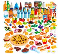 JOYIN 200 pezzi di giocattoli per bambini cibo finto plastico accessori cucina set lusso regalo compleanno giocattoli per festa