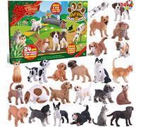 JOYIN 2025 Christmas Advent Calendar with Dog and Cat Animal Action Figures Playset Animal Toys 24 Days Countdown Advent Calendar