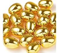 JOYIN 24 di Uova di Pasqua Dorate, Uova vuote in plastica Metallizzata da 6cm riempibili per Forniture per la Caccia di Pasqua, riempitivi per cestini, Giocattoli, dolcetti, bomboniere