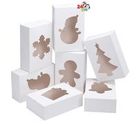JOYIN 24 pezzi di biscotti natalizi, scatole da trattamento bianco semplice con finestra 9’x 6 'x 3' ’’ BAkery Gift Warpping Box per le vacanze di Natale a favore di pasticcini, cupcakes, biscott