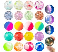 JOYIN 24 pezzi, Flummies per bambini da 32 mm, riempitivi sacchetti per feste, palline di gomma, diametro spaziale colorato, riempitivo per calze, regalo di compleanno, prezzo scolastico