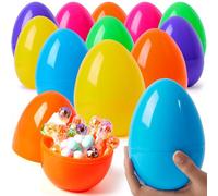 JOYIN 24 pezzi giganti uova di Pasqua in plastica da 6 pollici, con uova vuote luminose, regalo per feste a tema Pasqua, caccia alle uova di Pasqua