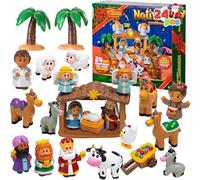 JOYIN 24 pezzi Natale 2023 Calendario dell'Avvento Giocattoli in miniatura Set di figurine per presepe, set da gioco per presepe, regalo di festa per la festa di Natale