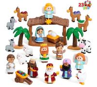 JOYIN 24 statuette di Natale con presepe, in miniatura, per bambini, regalo di Natale, decorazioni per feste, da tavolo