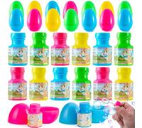 JOYIN 24 Uova di Pasqua preriempite con bacchette di bolle per bambini, decorazioni pasquali, divertimento per bambini pasquali, caccia alle uova di Pasqua, decorazione pasquale, 3,15 cm