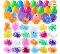 JOYIN 24 uova di Pasqua riempite con 24 giocattoli Mochi-Squishy per bambini, per accessori di Pasqua, feste a tema pasquale, favore per cesti pasquali