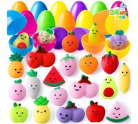JOYIN 24 uova di Pasqua riempite con 24 giocattoli Mochi-Squishy per bambini, per accessori di Pasqua, feste a tema pasquale, favore per cesti pasquali