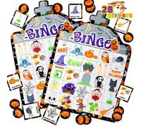 JOYIN 28 pezzi Set carte da gioco Bingo (5x5) per bambini Gioco carte per festa di Halloween Giochi scuola classe Trick or treating Bomboniere Attività da famiglia