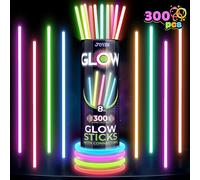 JOYIN 300 Pezzi Bastoncini Luminosi da 8"/20 cm per Feste - Bracciali e Collane - Decorazioni per Feste Halloween e Neon