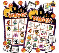 JOYIN 32 Gioco di Carte da Bingo di Halloween (4x4 e 5x5) - 16 Giocatori per Halloween Partito Giochi di Carte, Giochi del banco