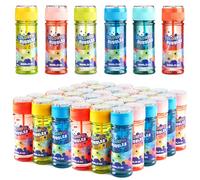 JOYIN 36 botellas de burbujas (2oz/60ml de solución de burbujas) Diseño colorido arco Iris Para Fiestas infantili, varita de burbuja, kit burbujas Grande, juguetes de Verano Para niños.