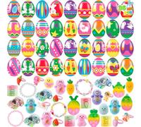 JOYIN 36 uova di Pasqua con vari giocattoli, riempitivi per cesti pasquali per bambini, caccia alle uova di Pasqua, regali per feste di Pasqua, accessori per l'aula