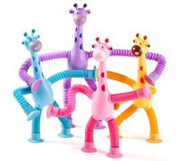 JOYIN 4 pezzi giraffa pop tubes per bambini, giocattolo sensoriale per bambini, giocattolo telescopico per ragazze e ragazzi, regalo di compleanno, regalo per feste per alleviare lo stress e le paure