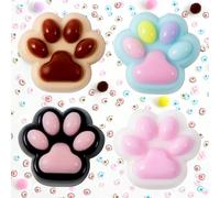 JOYIN 4 Pezzi Taba Squishy Paw - Giocattoli Morbidi Kawaii, Mochi Fufu Soffici e Colorati, Taba Squishies a Forma di Zampa di Gatto - Giocattoli Antistress per Adulti e Bambini