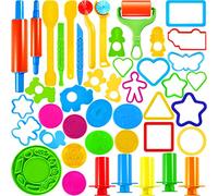 JOYIN 44 Pezzi Kit di Strumenti per Plastilina e Argilla Pongo per Bambini con Formine Assortite Dido per Plastilina Stampi Argilla e Pasta da Modellare Giocattoli per Bambini