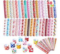 JOYIN 48 braccialetti a schiaffo di San Valentino, regali di San Valentino per bambini, scambio in raccialetti a scatto per feste per bambini, regali per sacchetti di regali, premi scolastici