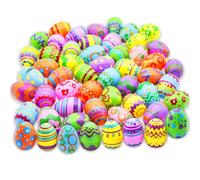 JOYIN 48 Pezzi 6cm Plastica Luminosa Uova di Pasqua da Riempire per la Caccia di Pasqua, Riempitivi per Cestini, Forniture Premio per Classe, Dolcetti di Riempimento, Regalo a Sorpresa