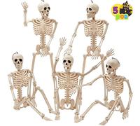 JOYIN 5 Pezzi Scheletri di Halloween Posabili 16 Pollici Giunti Posabili per Tutto Il Corpo Scheletri Sospesi per Decorazioni del Cimitero, Accessori per Case Stregate, Bomboniere per Scene Spettrali