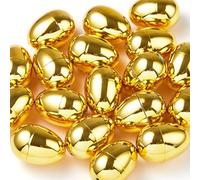 JOYIN 6 di Uova di Pasqua Dorate, Uova vuote in plastica Metallizzata da 6cm riempibili per Forniture per la Caccia di Pasqua, riempitivi per cestini, Giocattoli, dolcetti, bomboniere