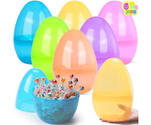 JOYIN 6 PCS 10 "Jumbo Easter Eoggs trasparente colorato per riempire le prelibatezze di giocattoli specifiche, favore della festa a tema, gioco di caccia, riempimento per cesti di cesti