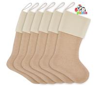 JOYIN 6 Pezzi di Calze di Natale da 45,72 cm in Iuta da Appendere al Camino DIY Natale Decorazione