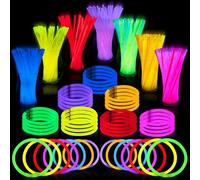 JOYIN 600 Neon Party Kit, 300 Pezzi 8" (20cm) bastoncini luminosi & 300 Connettori per braccialetti, Braccialetti e collane luminose per decorazioni pasquali, natalizie, di Halloween e nozze