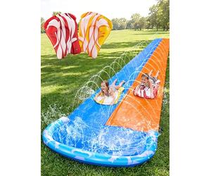 JOYIN 685 cm Scivolo d'Acqua con 2 Bodyboard, Scivolo per Prato con irrigatore Integrato, Giocattolo Estivo per Bambini e Adulti, Divertimento all'aperto in Giardino
