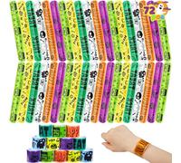 JOYIN 72 braccialetti schiaffi di Halloween, 6 design giocattoli di Halloween sfusi per bomboniere di Halloween, bigiotteria di Halloween per bambini, premi in classe, scambio regali