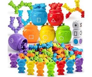 JOYIN 72pz Conteggio degli Orsi, Ordinamento Orsi Counting Bears Set di Giocattoli Educativi con Tazze di Smistamento Corrispondenti Gioco, per Bambini Learning Resources Bear Gioco di Abbinamento