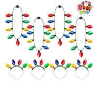 JOYIN 8 fasce e collane luminose di Natale con 6 modalità lampeggianti, fascia per collana con lampadine di Natale a LED per bambini donne e uomini accessori per feste di Natale.