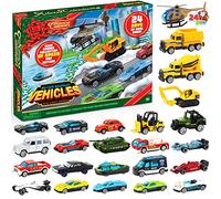 JOYIN Calendario dell'Avvento di Natale 2025 per Bambini, Calendario per il Conto alla Rovescia di 24 Giorni Giocattoli con Set di Auto pressofusi per Ragazzi Bomboniere per Feste