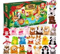 JOYIN Calendario dell'Avvento natalizio 2025 con mini animali in peluche, 24 giorni con conto alla rovescia con 24 animali di peluche, bomboniere per bambini e ragazze, regalo di Natale in classe