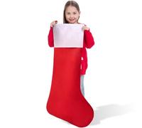 JOYIN Calze natalizie jumbo da 96,5 cm, calze natalizie personalizzate extra large in feltro, calze natalizie morbide rosse per bambini, adulti, famiglia