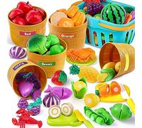 JOYIN Color Sorting Play Food Set, 71 pezzi, accessori da cucina per bambini, giocattolo educativo per ragazzi e ragazze, giocattolo educativo per bambini