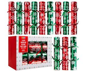 JOYIN Confezione da 12 bomboniere con fiocco di neve, regali scherzi e cappelli per tradizioni per cene natalizie