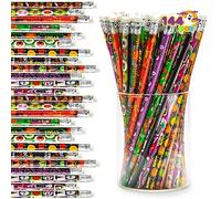 JOYIN Confezione da 144 matite di Halloween con gomma, 12 design di cancelleria per Halloween, premio regalo per bambini, matite da disegno in legno, forniture per bomboniere per feste di Halloween,