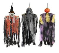 JOYIN Confezione da 3 decorazioni da appendere per Halloween, fantasmi da appendere, streghe da appendere, per decorazioni esterne di Halloween (un triste mietitore, una strega appesa e un mietitore