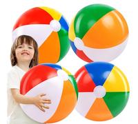JOYIN Confezione da 4 palloni da spiaggia gonfiabili da 20 pollici, grandi palloni da spiaggia arcobaleno, giocattoli per bambini e adulti, giocattoli da spiaggia, bomboniere in piscina