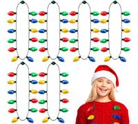 JOYIN Confezione da 6 collane natalizie con 12 lampadine a LED, per adulti e bambini, feste di Natale, bomboniere, accessori natalizi, decorazioni natalizie