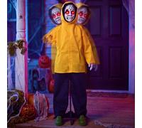 JOYIN Decorazione di Halloween per esterni, 124 cm, personaggio fantasma animatronic di Halloween a grandezza naturale con attivazione del suono e occhi luminosi, oggetto di scena spaventoso per case