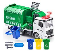JOYIN Giocattolo per camion della spazzatura con luci e suoni, giocattolo per camion per bambini di 3 4 5 6 7 8 anni in su, grande giocattolo per camion di riciclaggio con scarico laterale, regalo di