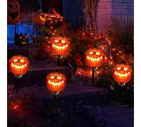 JOYIN Halloween Jack-O-Lantern Segnapassi Decorazione Confezione da 3 15" LED Lanterna a forma di zucca per Halloween Cortile Prato Decorazione del giardino Puntelli della casa stregata Decorazione