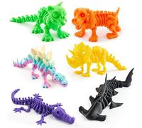 JOYIN Halloween stampa 3D giocattolo scheletro animali 6 pezzi con articolazioni con dinosauri, coccodrilli, unicorni, balene, squali, cani, scheletri, gatti, giocattoli stampati 3D per bambini e Erwa