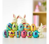 JOYIN HAPPY EASTER centrotavola decorazione tabletop ornamento con figure di coniglietto e uova per la stagione pasquale