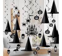 JOYIN Haunted House - Decorazioni da appendere e cappelli da strega, 25 pezzi