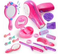 JOYIN Kit parrucchiera giocattoli carino per bambine Playset per giochi finti con asciugacapelli specchio e altri accessori giocattoli
