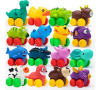 JOYIN Macchinine per Animali, Set di Macchinine in Gomma Morbida, Mini Veicoli Giocattolo per Bambini, Macchinina da Bagno per Ragazzi e Ragazze, Regalo di Compleanno di Natale per Bambini