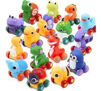JOYIN Mini macchinine con animali dei cartoni animati, set di macchinine giocattolo in gomma morbida, piccole macchinine, macchinine giocattolo da bagno, regalo di compleanno per ragazzi e ragazze
