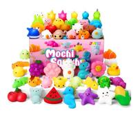 JOYIN Mochi Squishy Toys Set, 25pcs Casuali di Mini Mochi per Bambini, Kawaii Squishy Giocattoli Stress Relief Toys, Riempitori di sacchetti regalo con Scatola di Immagazzinaggio, Premi in Classe